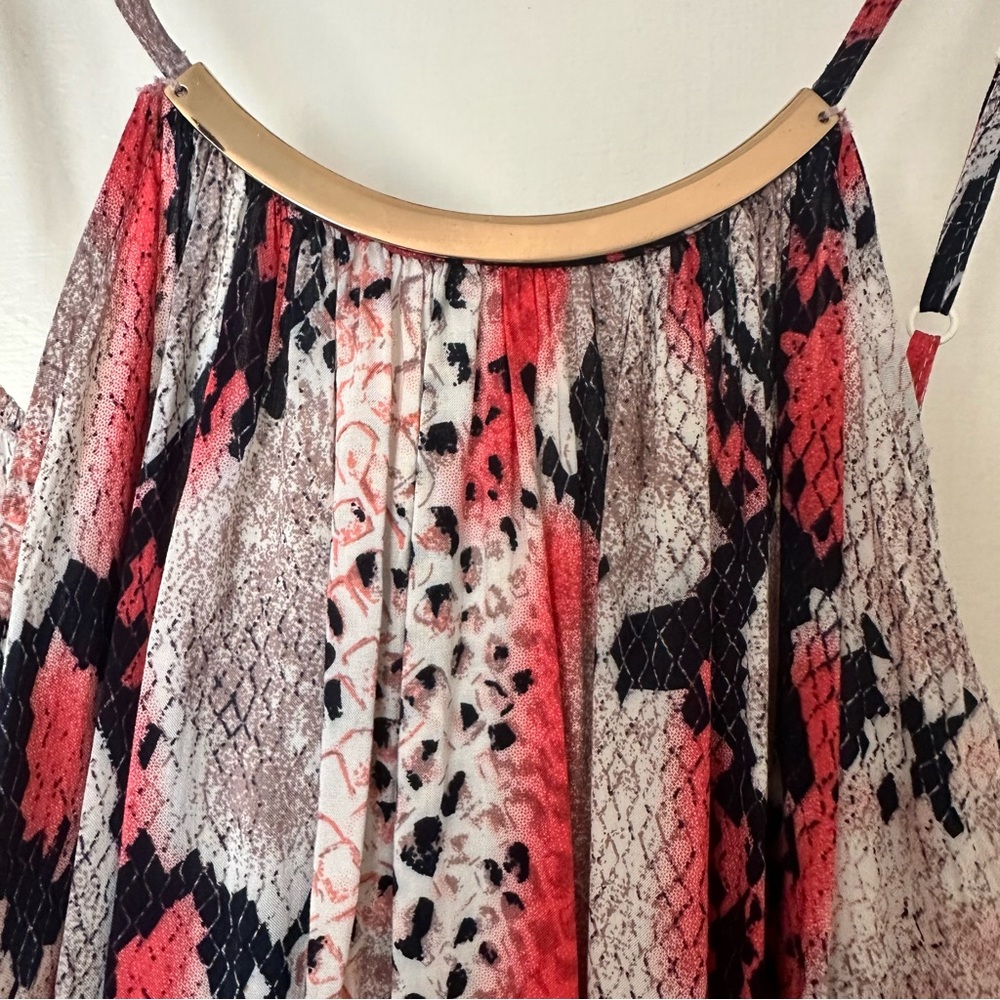 Aqua Pink Snake Print Maxi Dress Size Small
